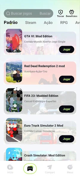 Up Cloud Gaming game selection screen